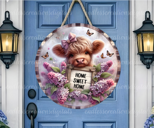 SPRING LILAC HIGHLAND COW