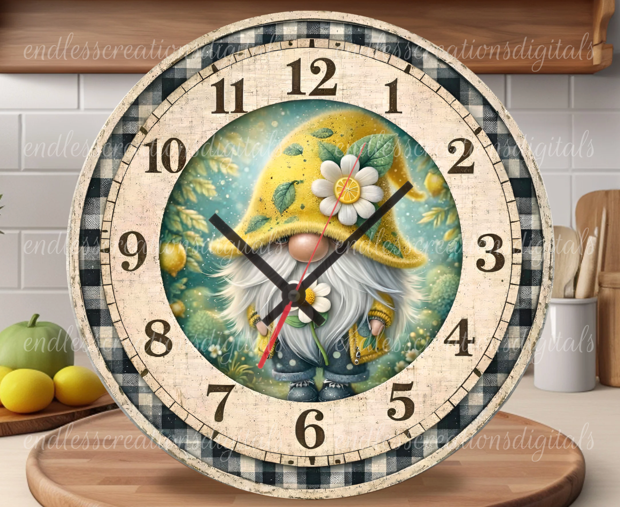LEMON GNOME ROUND/CLOCK DESIGN BUNDLE OF 3