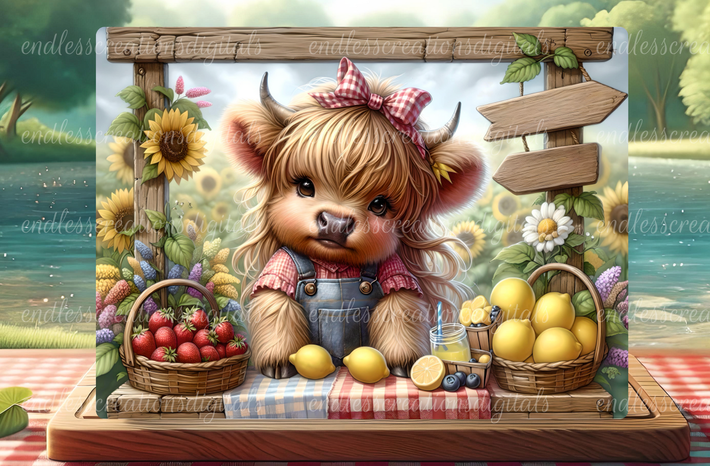 FARM FRESH CUTE HIGHLAND COW