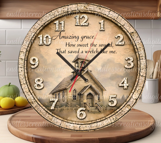 AMAZING GRACE CHURCH ROUND/CLOCK DESIGN