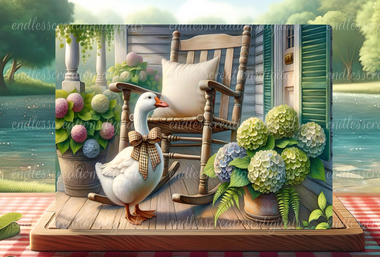 FLORAL PORCH GOOSE