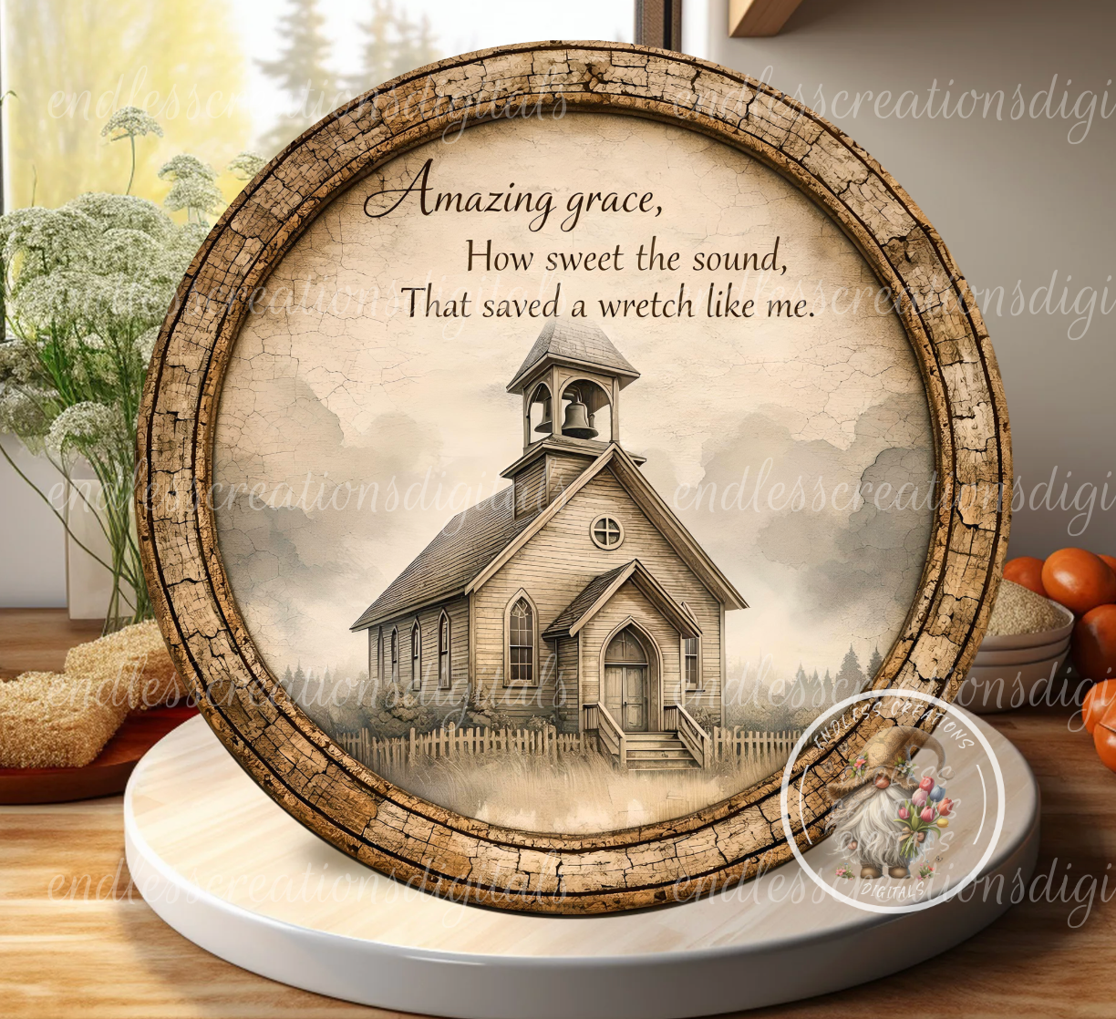AMAZING GRACE CHURCH ROUND/CLOCK DESIGN