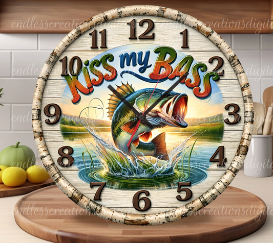 KISS MY BASS ROUND/CLOCK DESIGN