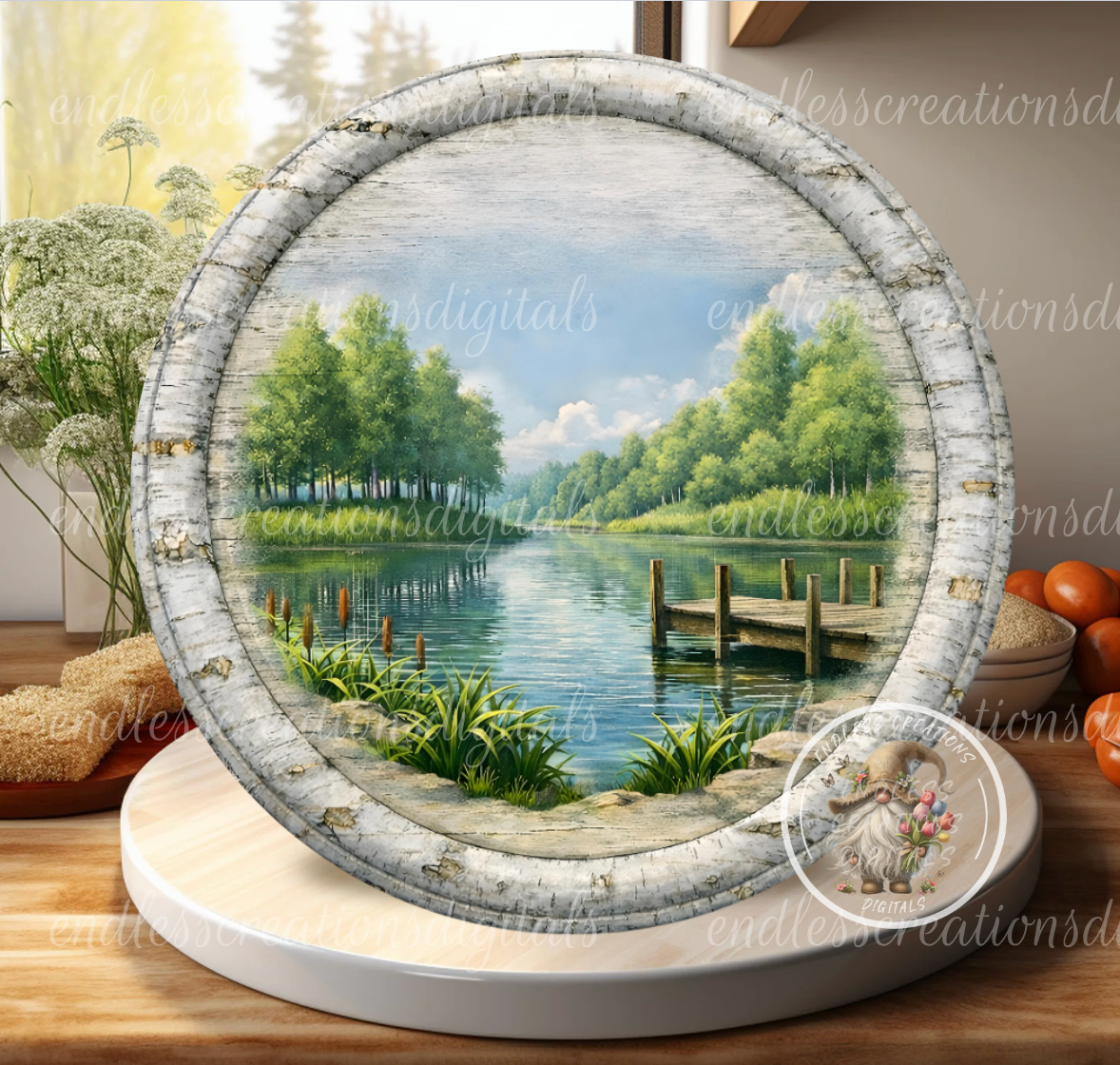 LIFE IS BETTER AT THE LAKE ROUND/CLOCK DESIGN