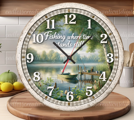 FISHING LIFE ROUND/CLOCK DESIGN