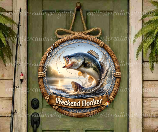 WEEKEND HOOKER FISHING ROUND/CLOCK DESIGN