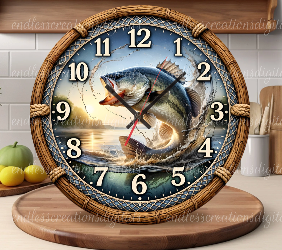 WEEKEND HOOKER FISHING ROUND/CLOCK DESIGN