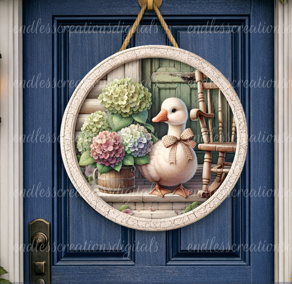 FLORAL SUMMER GOOSE ROUND/CLOCK DESIGN