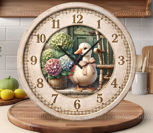 FLORAL SUMMER GOOSE ROUND/CLOCK DESIGN