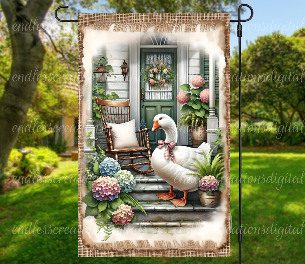 HOME SWEET HOME GOOSE GARDEN FLAG