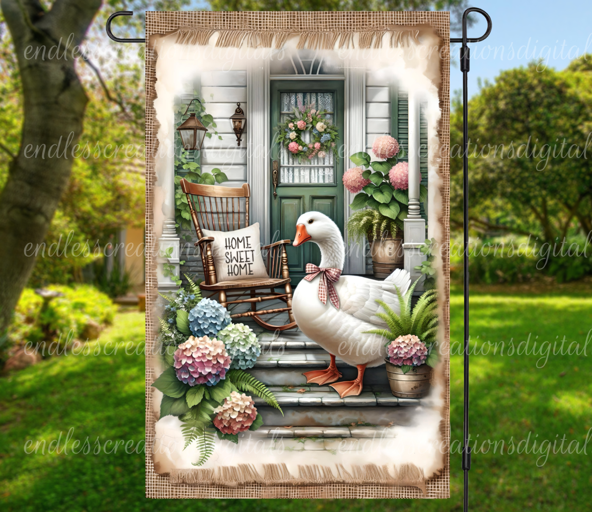 HOME SWEET HOME GOOSE GARDEN FLAG