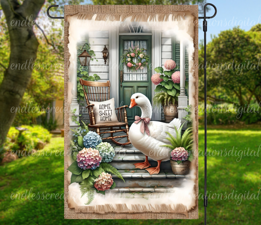 HOME SWEET HOME GOOSE GARDEN FLAG