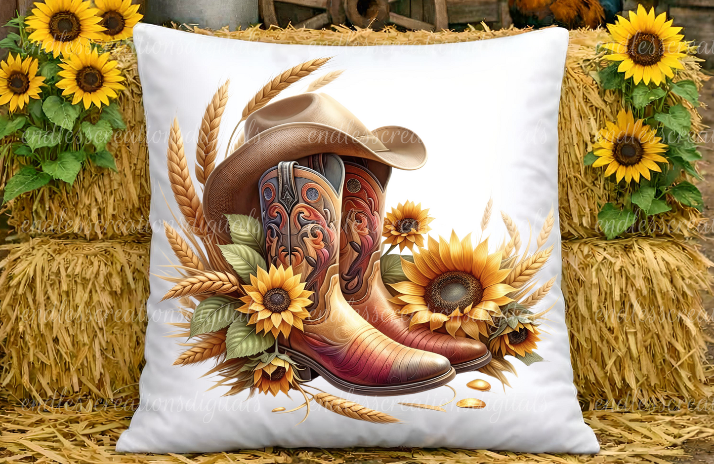 COWBOY TAKE ME AWAY ROUND/CLOCK DESIGN BUNDLE OF 4