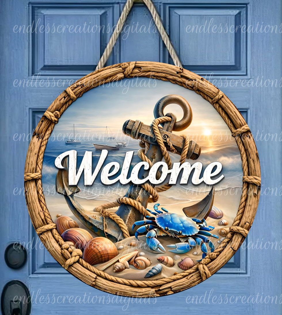 NAUTICAL WELCOME ROUND/CLOCK DESIGN