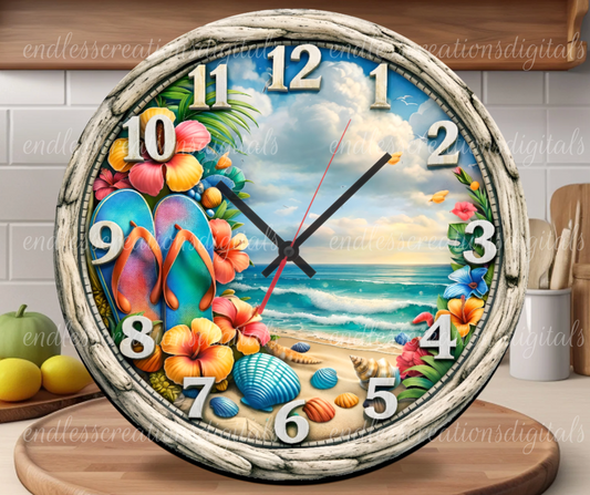 BEACH FLIP FLOPS ROUND/CLOCK DESIGN