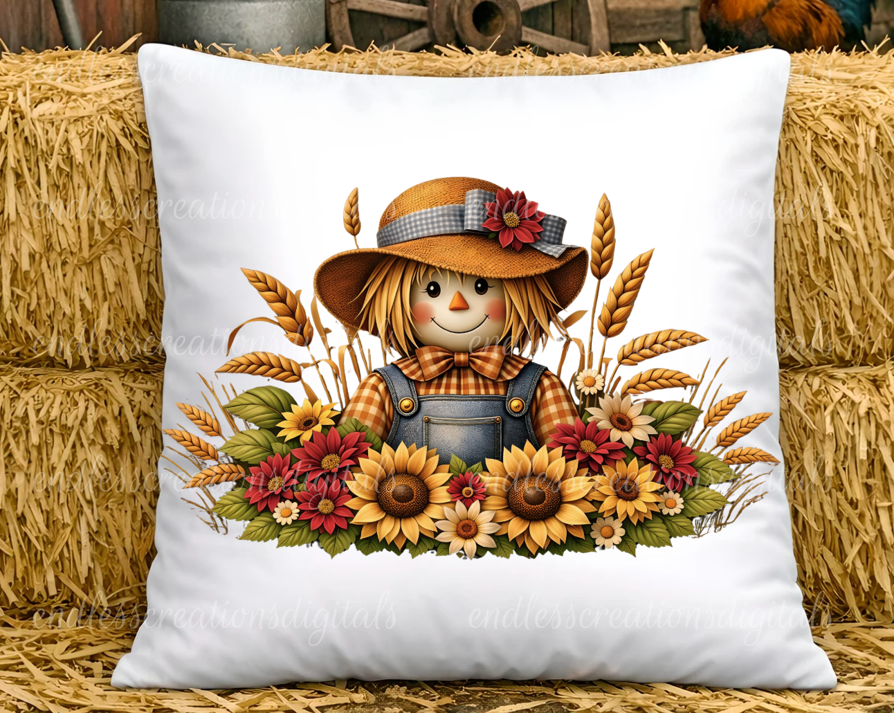 FALL SCARECROW CLOCK DESIGN BUNDLE OF 4