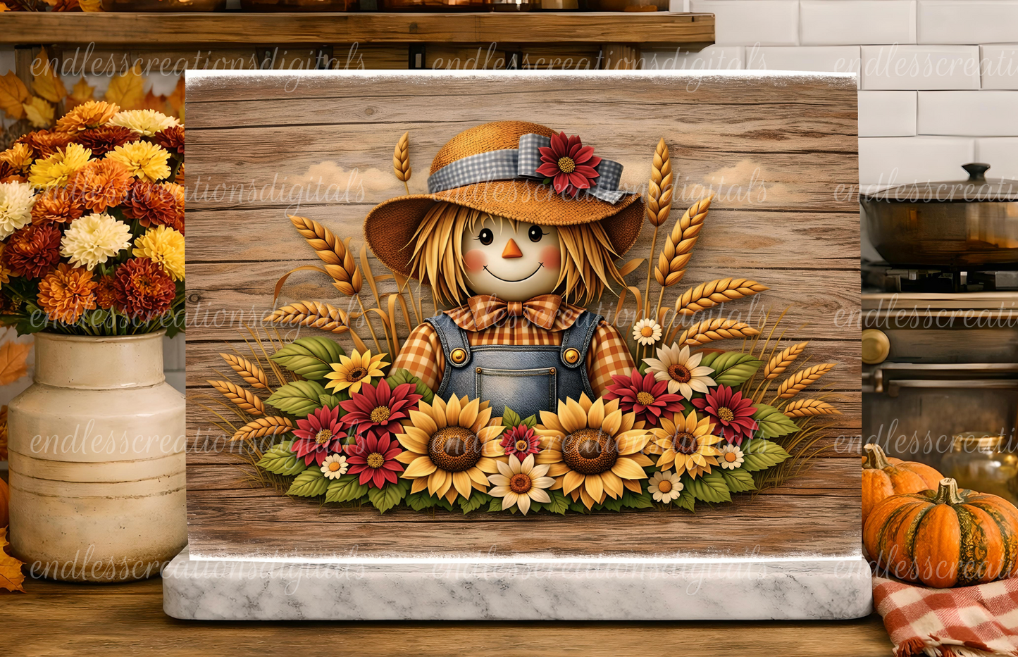 FALL SCARECROW CLOCK DESIGN BUNDLE OF 4