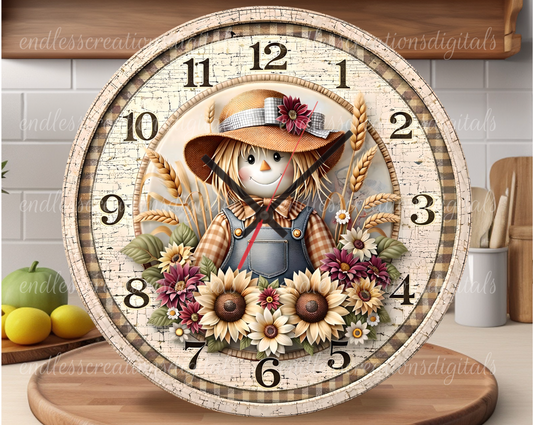 FALL SCARECROW CLOCK DESIGN BUNDLE OF 4