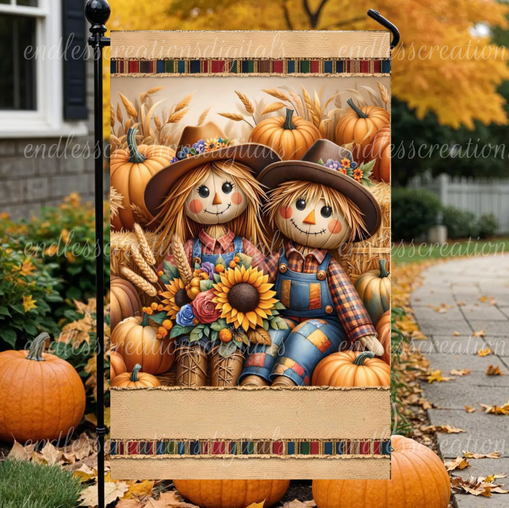 FALL WELCOME SCARECROW COUPLE