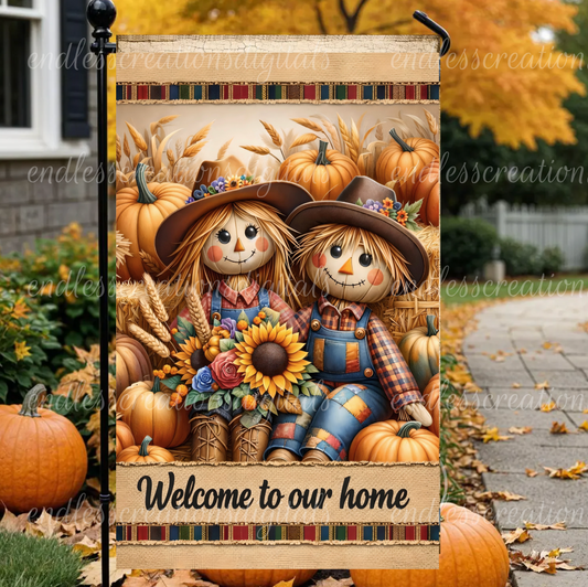 FALL WELCOME SCARECROW COUPLE