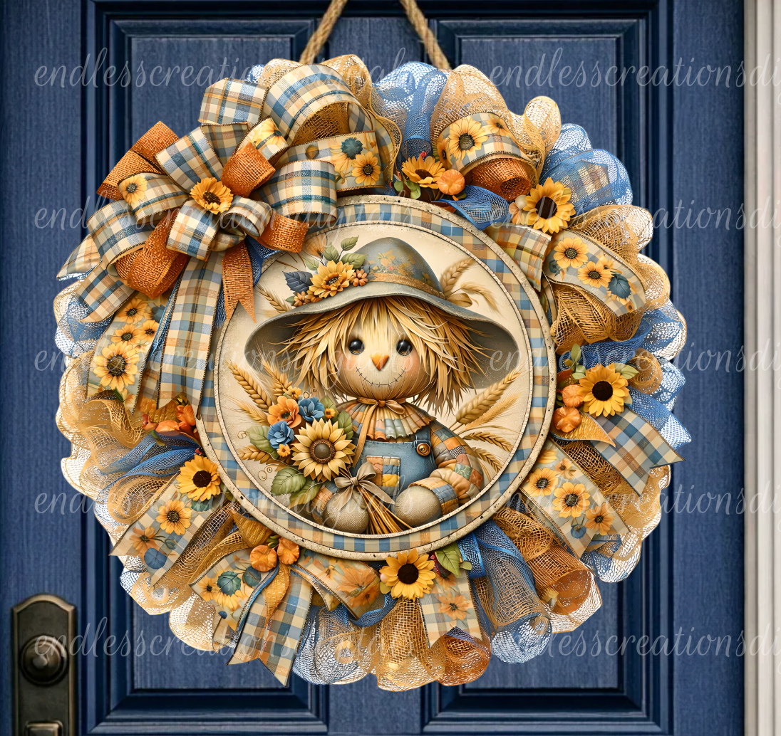FALL SCARECROW ROUNDE/CLOCK DESIGN BUNDLE OF 3