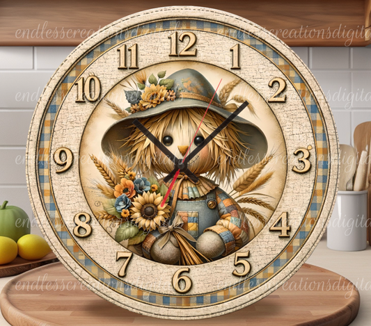 FALL SCARECROW ROUNDE/CLOCK DESIGN BUNDLE OF 3