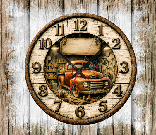 FATHERS DAY OLD TRUCK FIX IT SHOP ROUND/CLOCK DESIGN BUNDLE OF 5