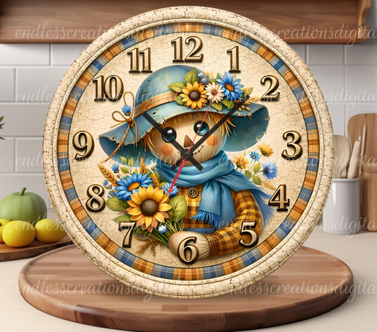 FALL SCARECROW ROUND/CLOCK DESIGN BUNDLE OF 3