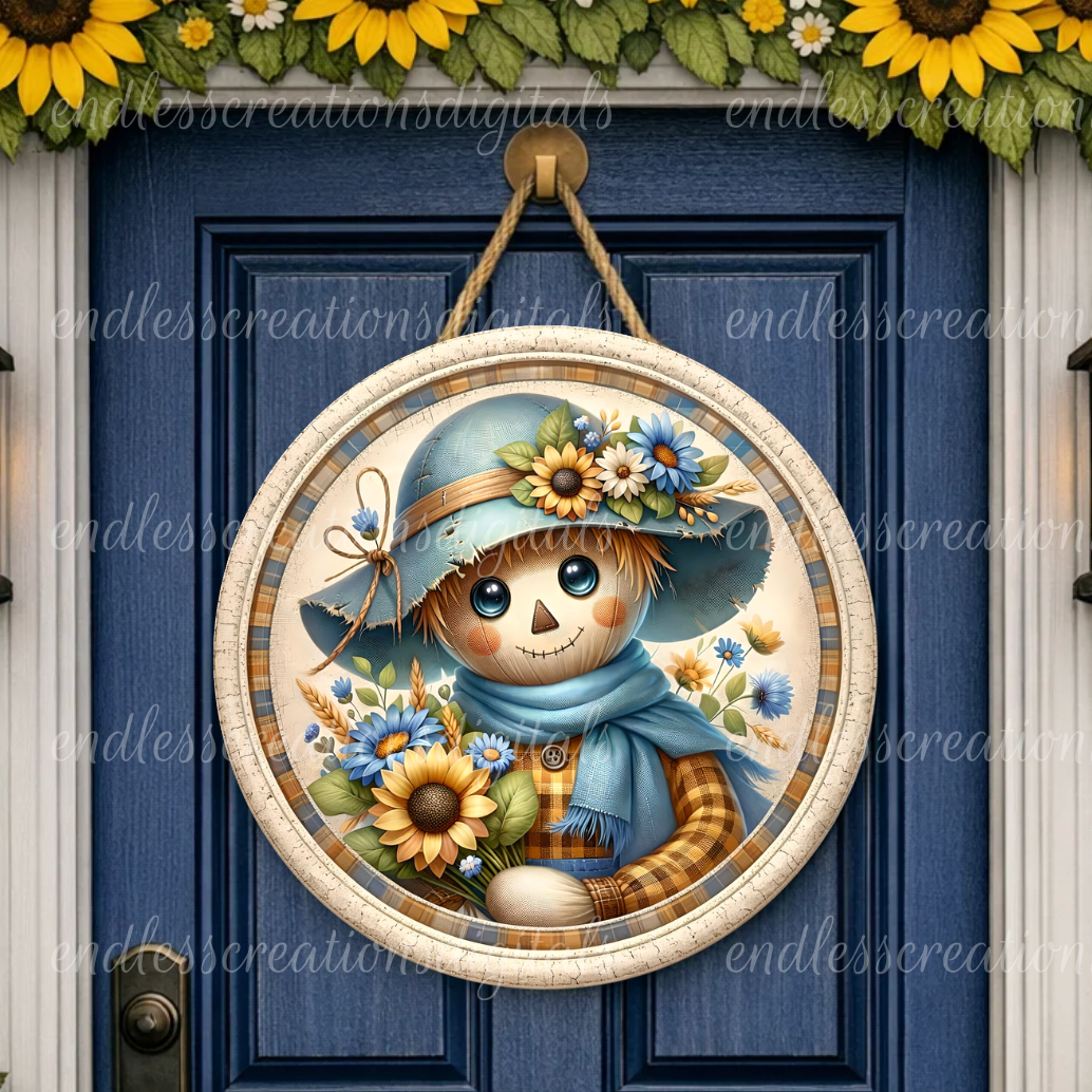 FALL SCARECROW ROUND/CLOCK DESIGN BUNDLE OF 3