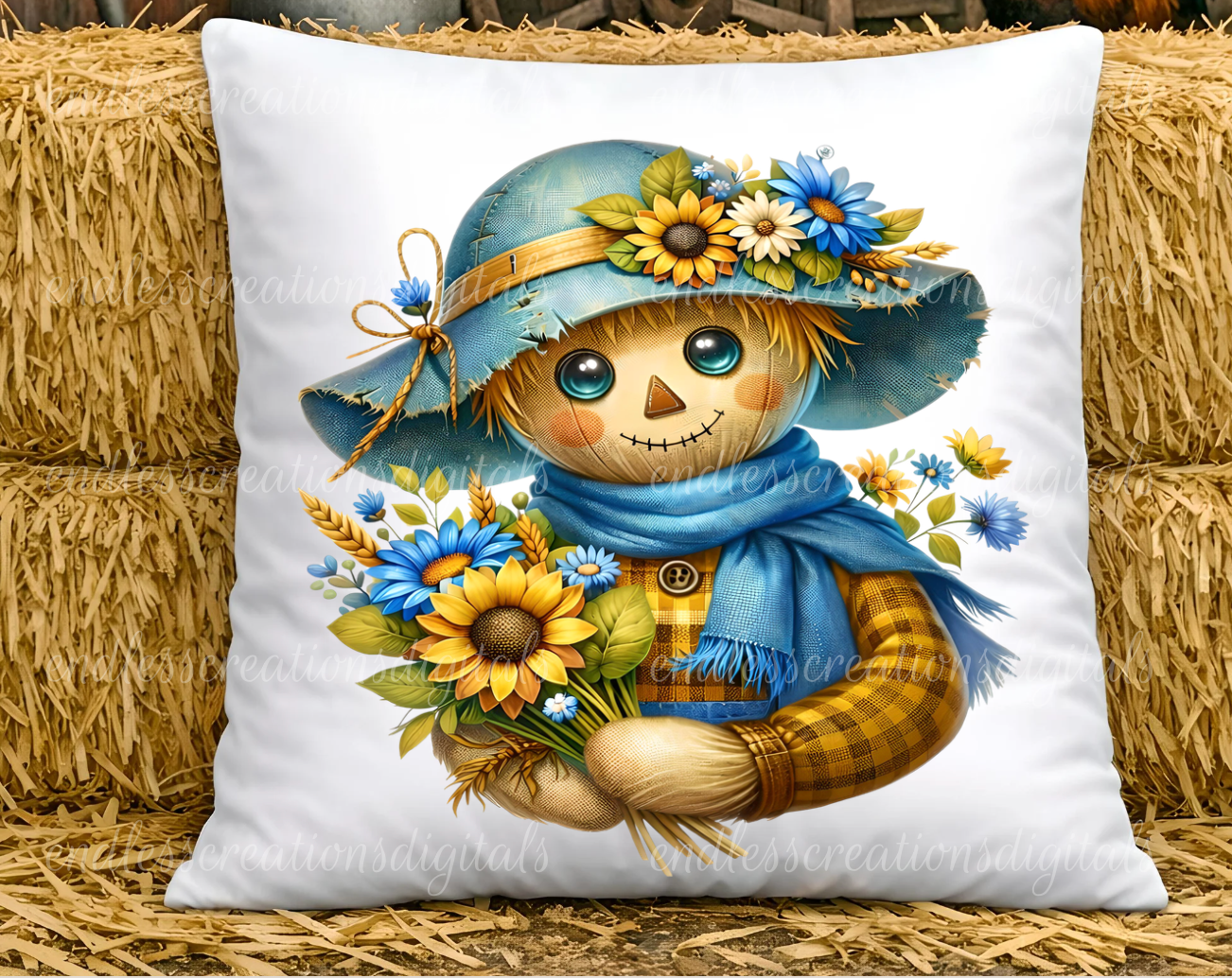 FALL SCARECROW ROUND/CLOCK DESIGN BUNDLE OF 3