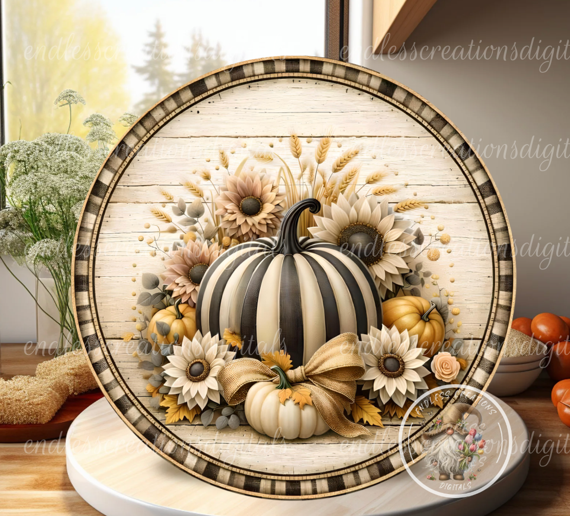 FLORAL FALL PUMPKIN ROUND
