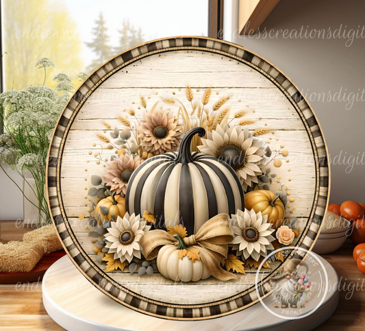 FLORAL FALL PUMPKIN ROUND