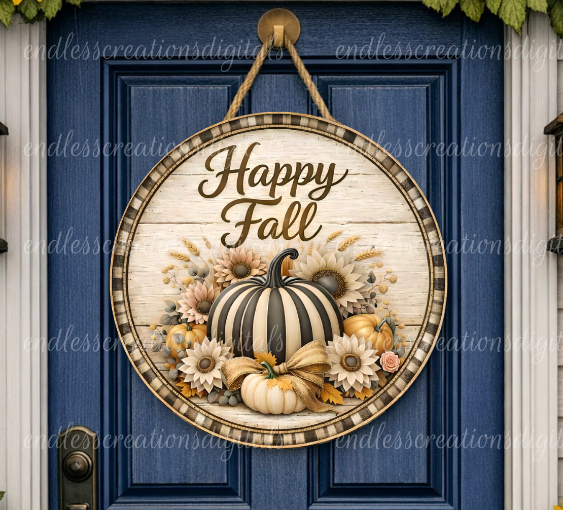 HAPPY FALL ROUND/CLOCK DESIGN BUNDLE OF 3