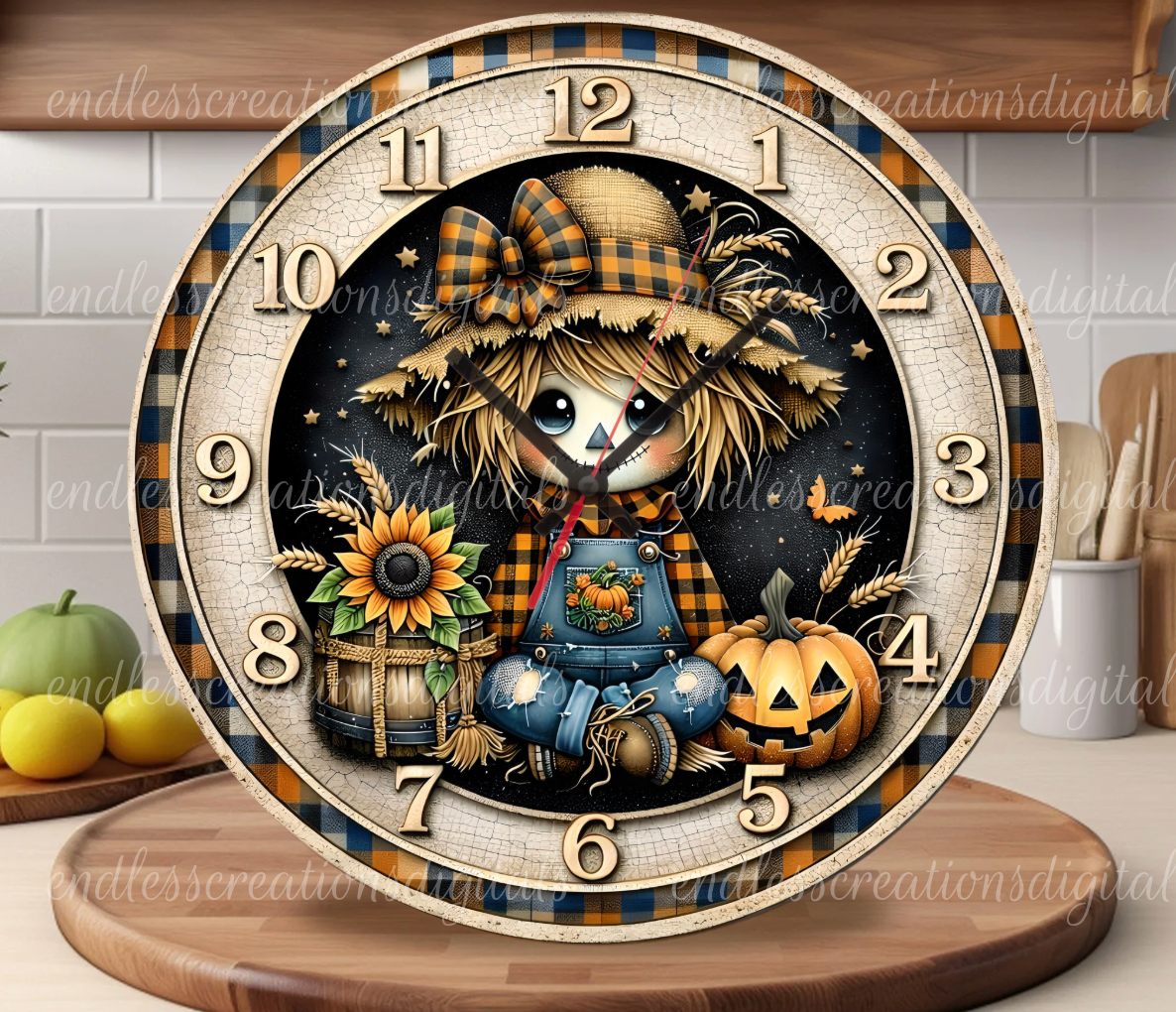 FALL SCARECROW ROUND/CLOCK DESIGN BUNDLE OF 3