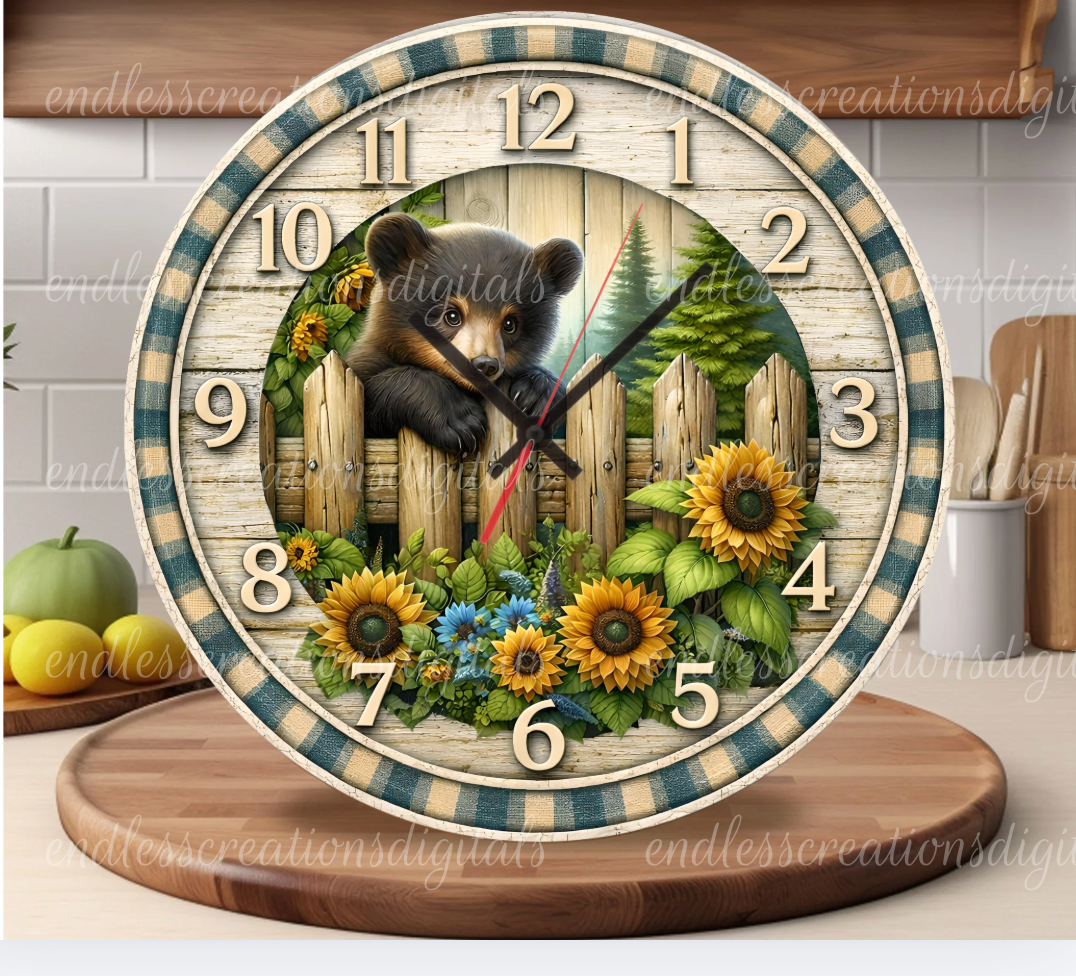 BLACK BEAR ROUND/CLOCK DESIGN