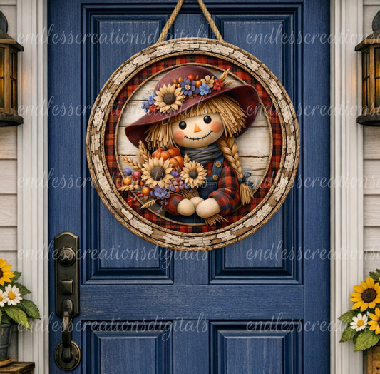FALL SCARECROW ROUND/CLOCK DESIGN BUNDLE OF 3