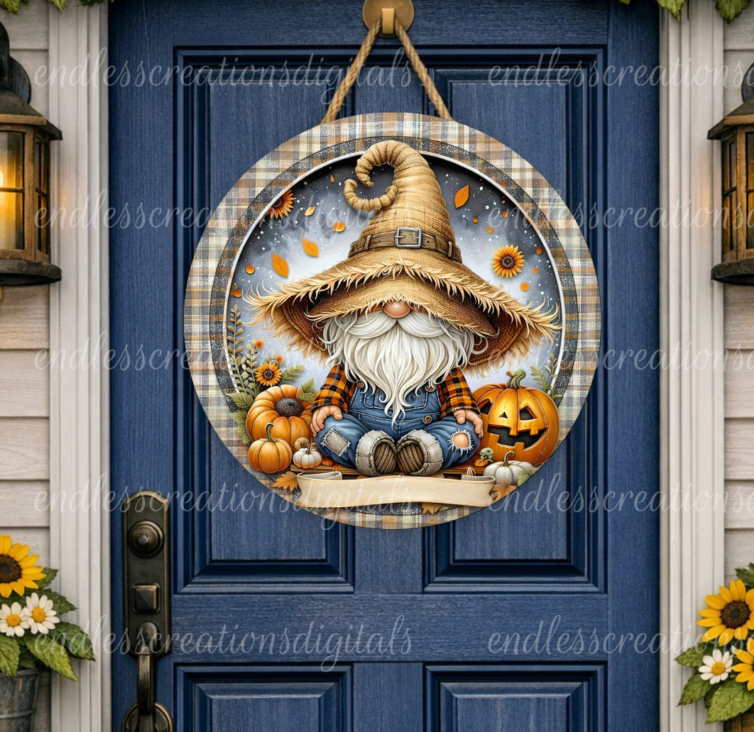 I LOVE FALL GNOME ROUND
