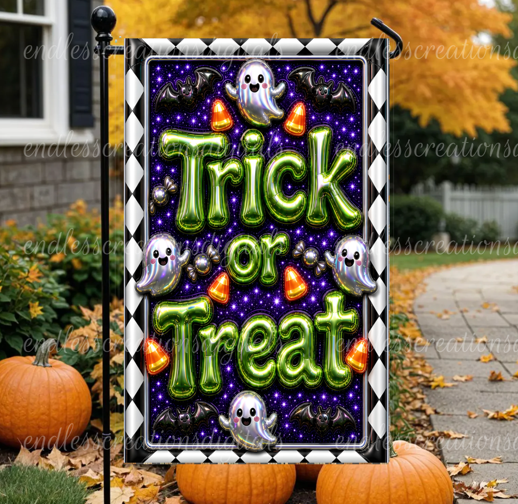 TRICK OR TREAT GARDEN FLAG