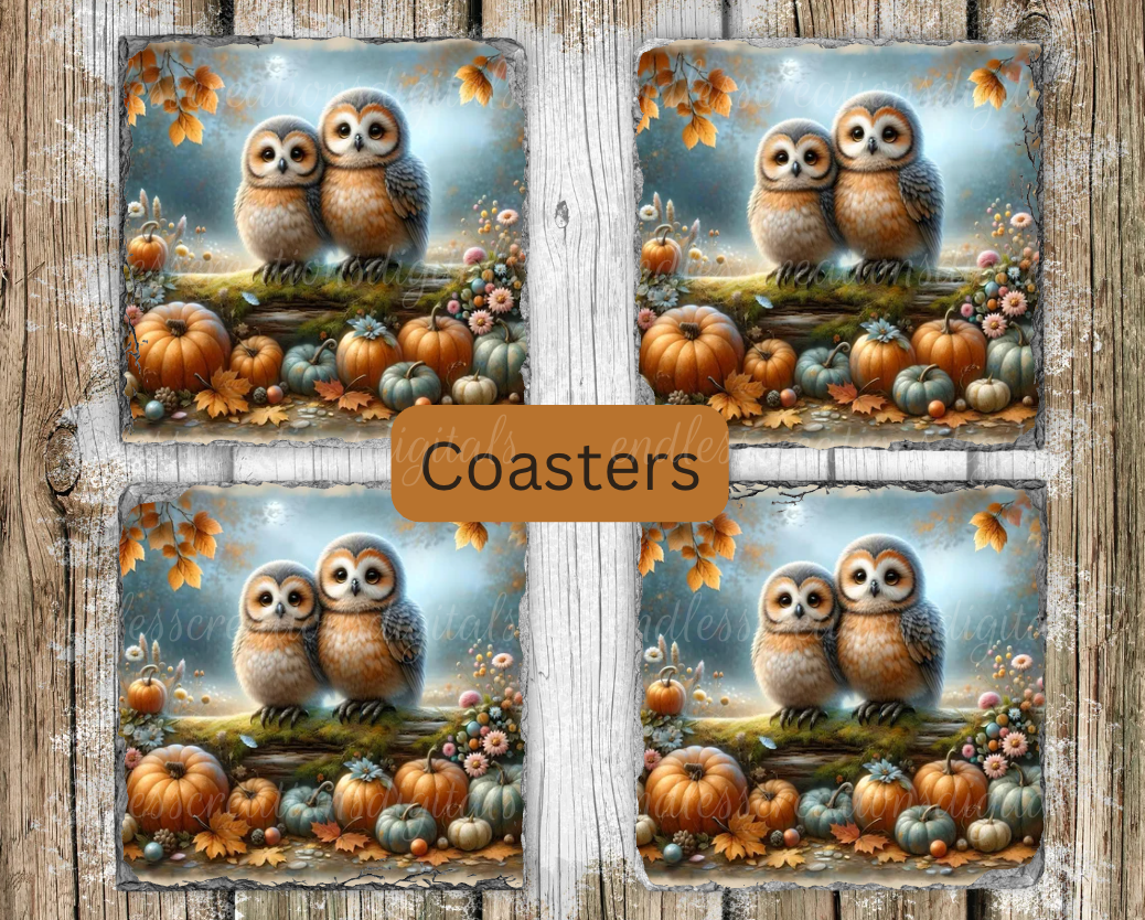 FALL OWLS RECTANGLE/CLOCK DESIGN