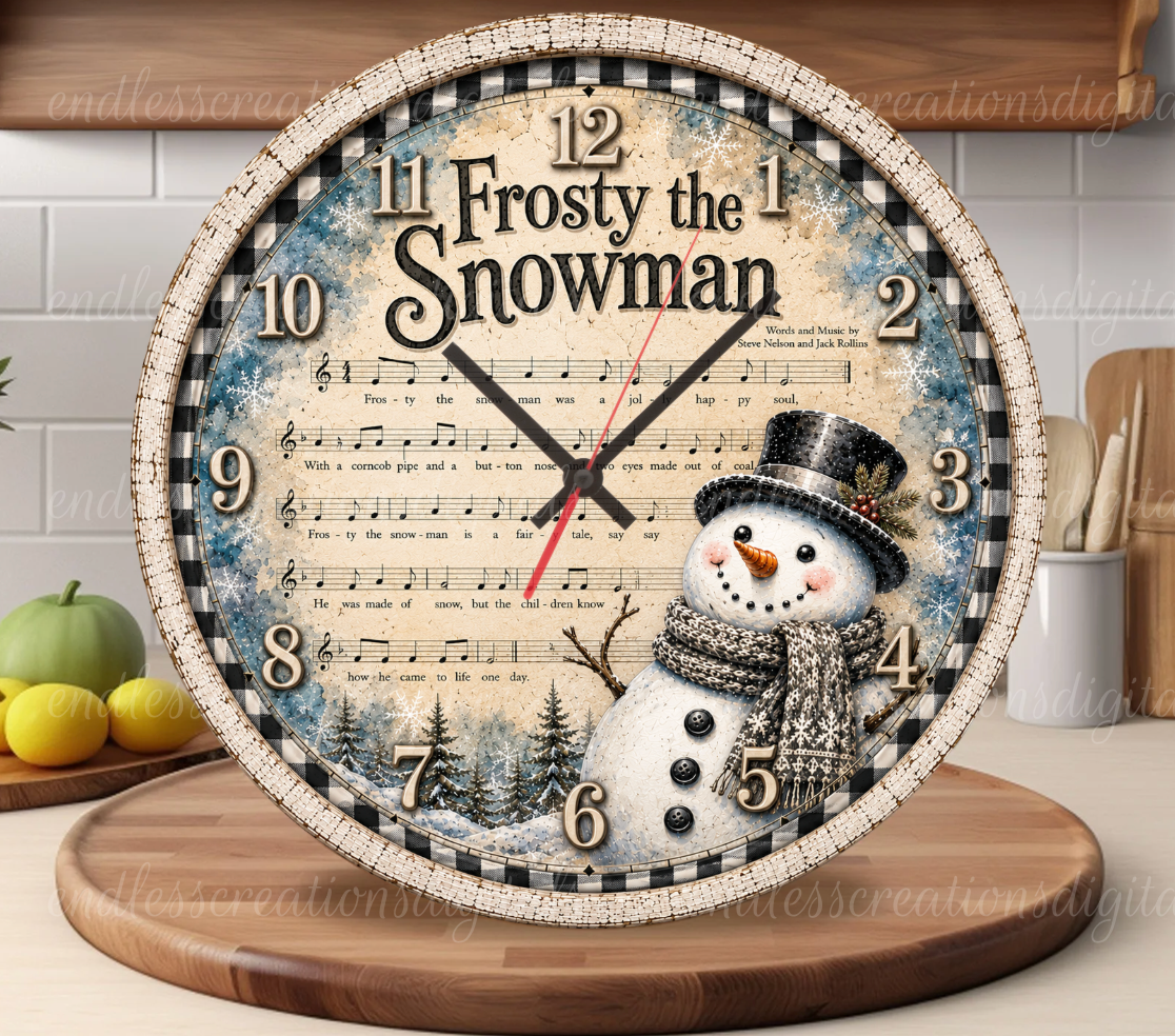 FROSTY THE SNOWMAN WINTER ROUND/CLOCK DESIGN BUNDLE OF 5