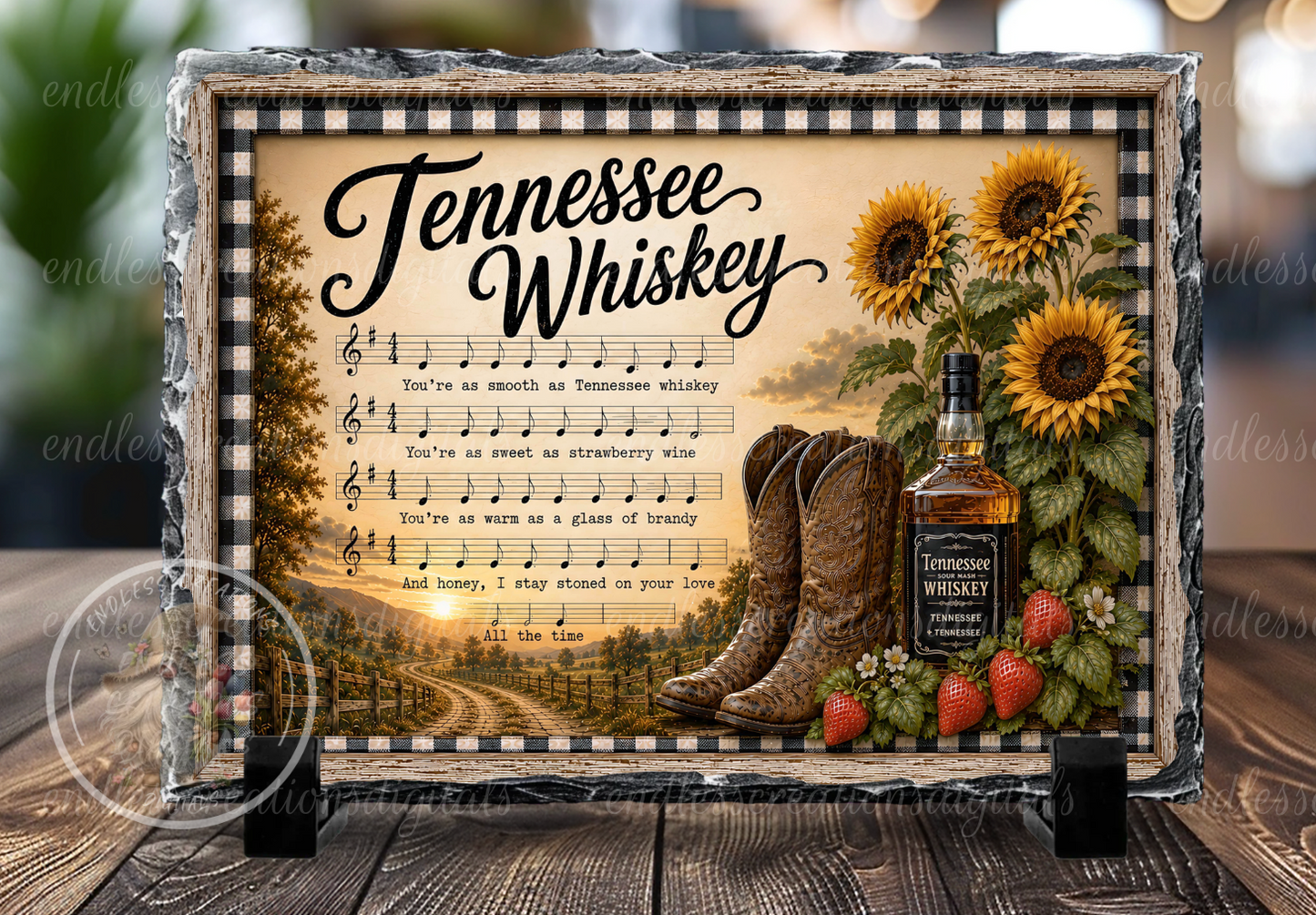 TENNESSEE WHISKEY ROUND/CLOCK DESIGN BUNDLE OF 4