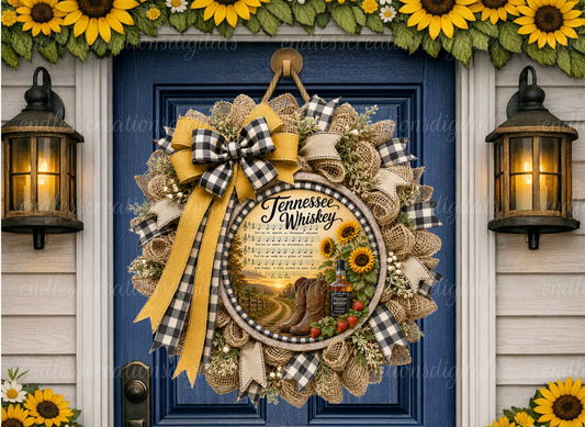 TENNESSEE WHISKEY ROUND/CLOCK DESIGN BUNDLE OF 4