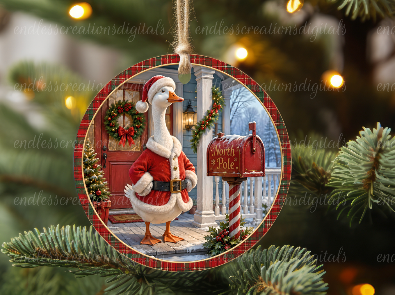 MERRY CHRISTMAS GOOSE ROUND/CLOCK DESIGN BUNDLE OF 6