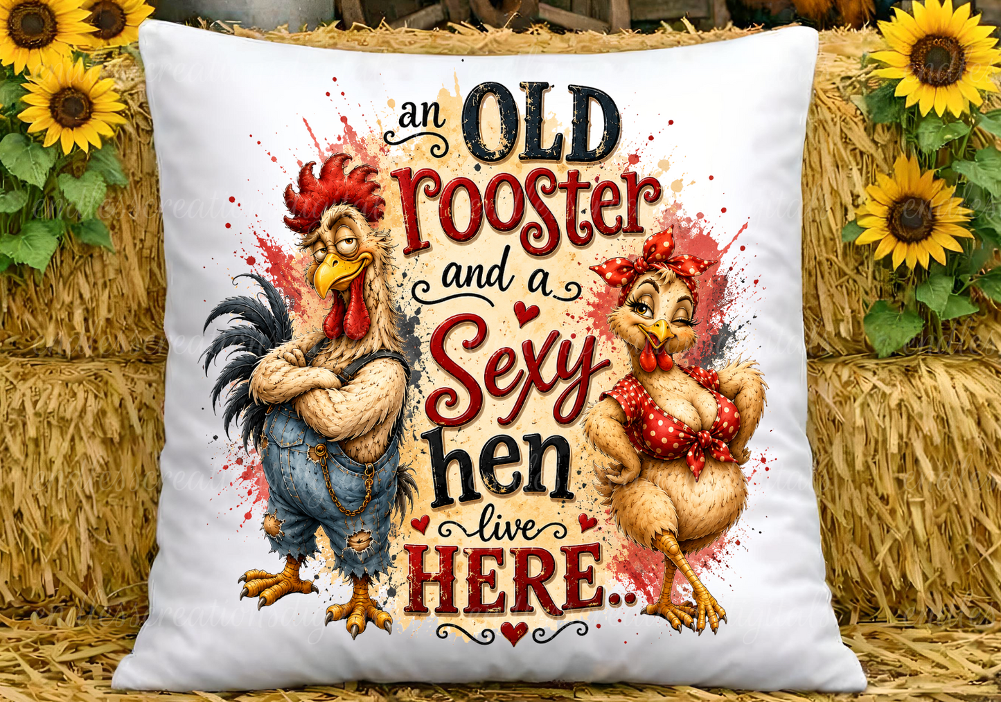 OLD ROOSTER SEXY HEN ROUND/ CLOCK DESIGN  BUNDLE OF 5