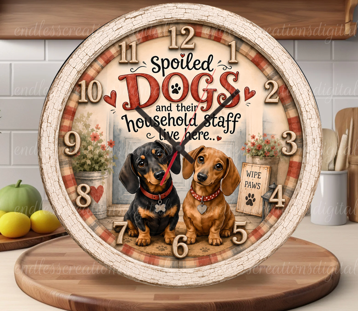 SPOILED DACHSHUNDS ROUND/CLOCK DESIGN BUNDLE OF 3