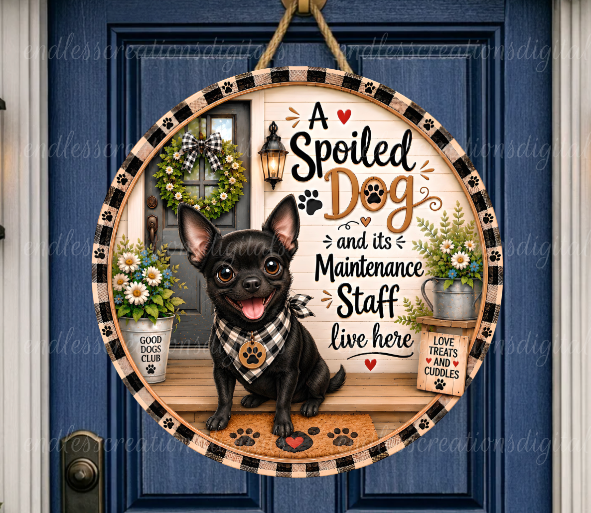 SPOILED DOG ROUND/GARDEN FLAG BUNDLE OF 2
