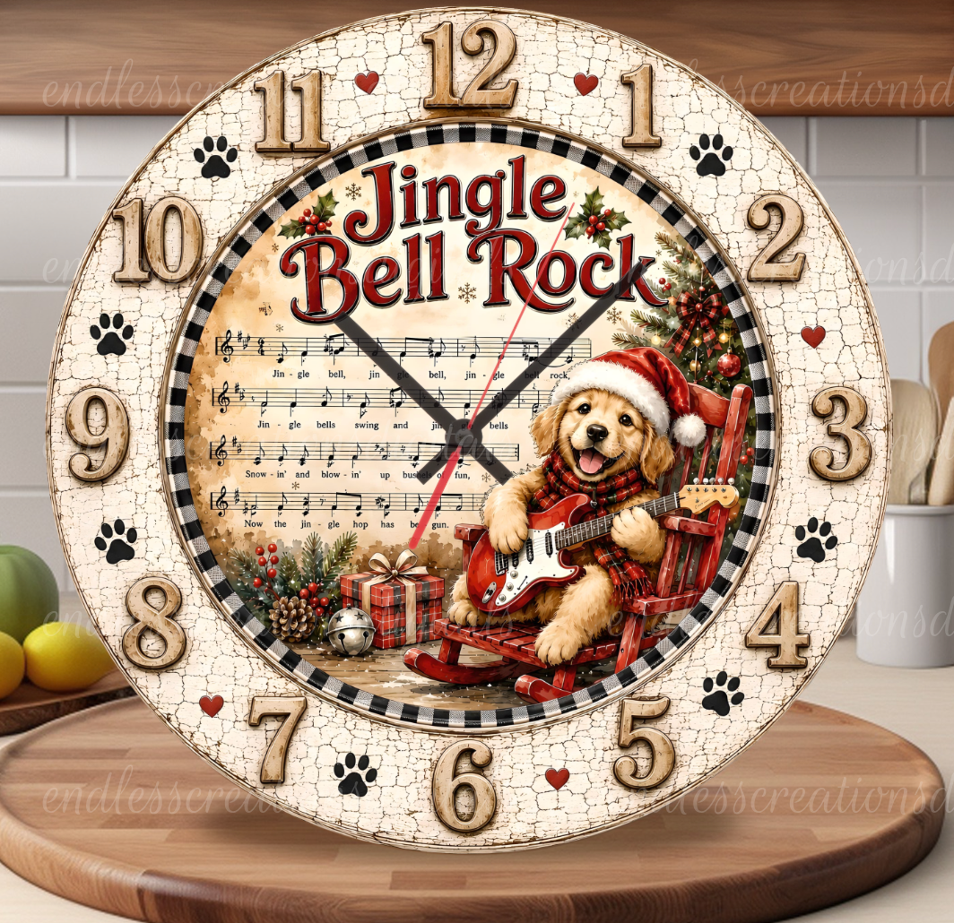 JINGLE BELL ROCK ROUND/CLOCK DESIGN BUNDLE OF 3