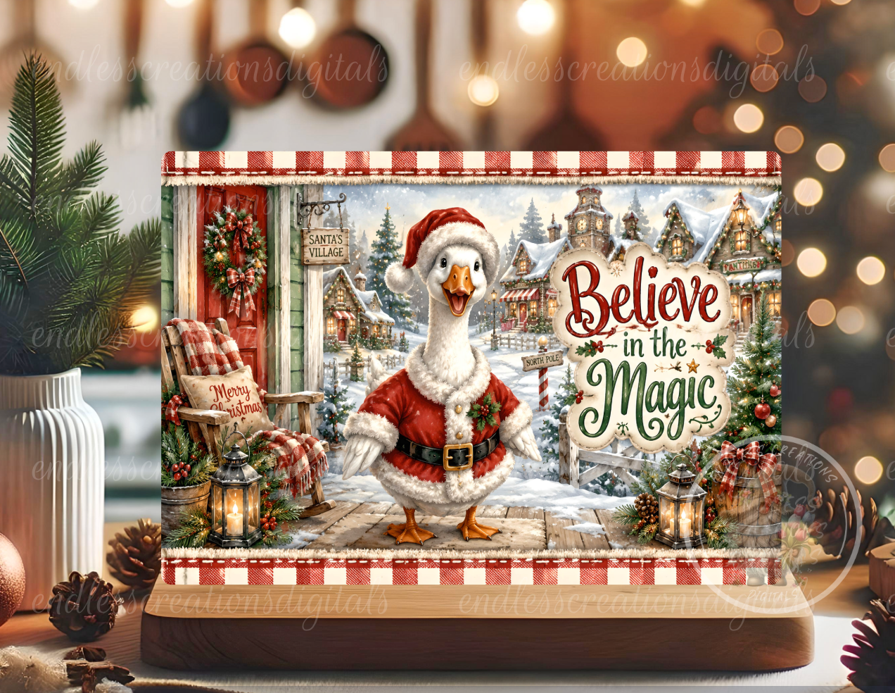 SANTA CHRISTMAS GOOSE ROUND/CLOCK DESIGN BUNDLE OF 5