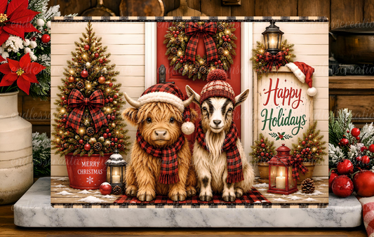 HAPPY HOLIDAYS CUTTING BOARD DESIGN