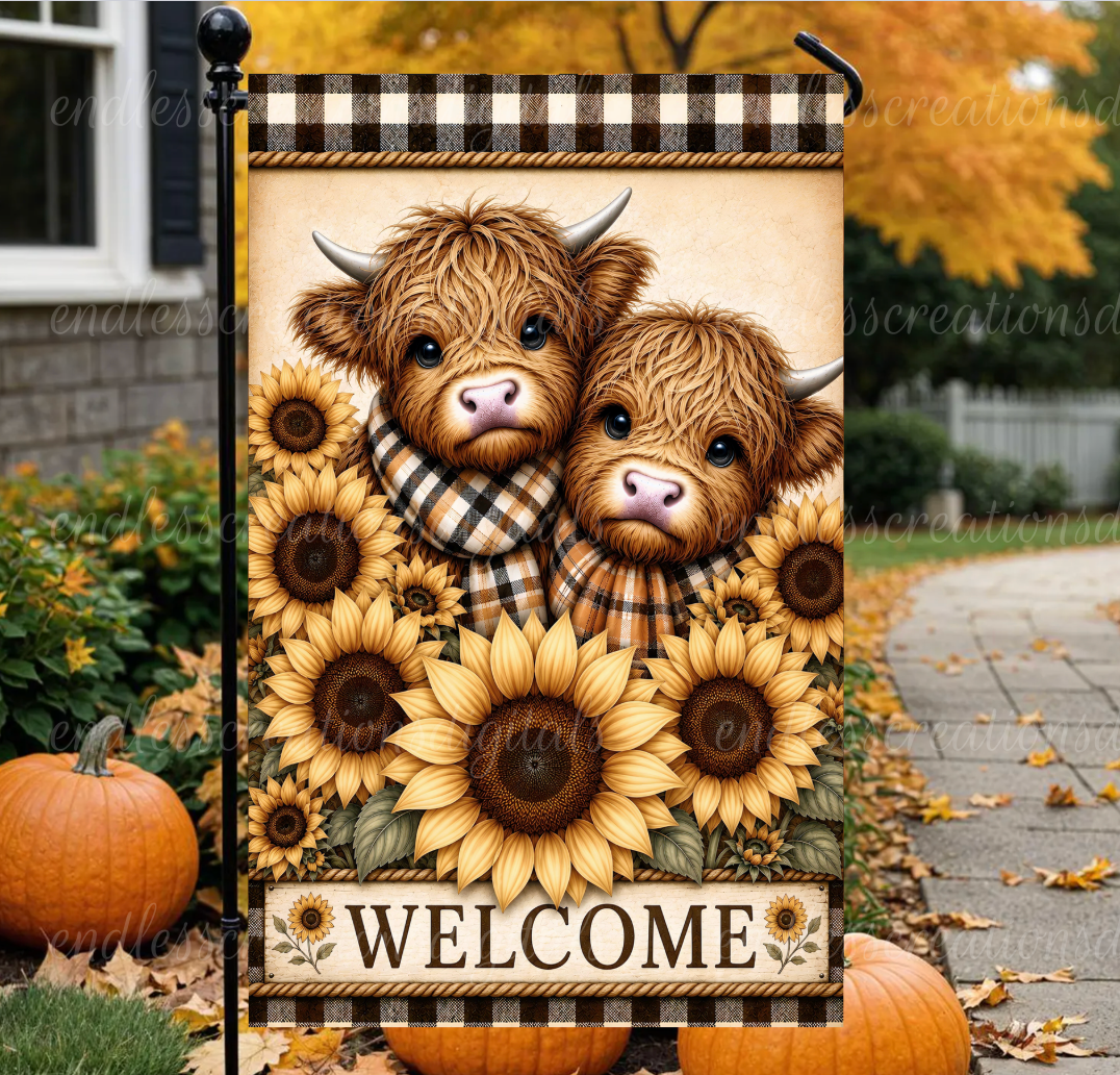 SUNFLOWER BABY HIGHLANDS ROUND/CLOCK DESIGN BUNDLE OF 4